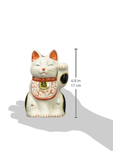 Amazon.co.jp: 陶彩万福唐草招き猫(左手上げ・中) AM-Y7442 : おもちゃ