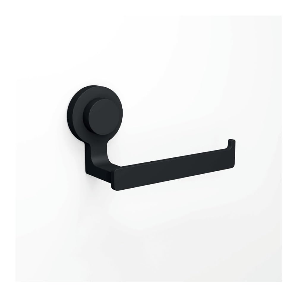 PaperTowel Holder, Strong Suction Cup Paper Towel Holder –Hanging Rag & Cling Film Organizer(Black)