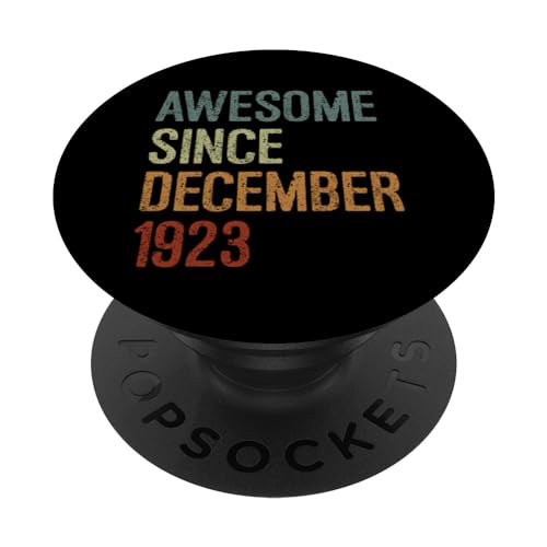 Impresionante desde diciembre de 1923, regalo de cumpleaños divertido retro PopSockets PopGrip Intercambiable