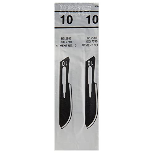 Shehadeh - 100 Stück sterile Skalpellklingen Figur 10 für Skalpellhalter Nr. 3 - Extrem scharf