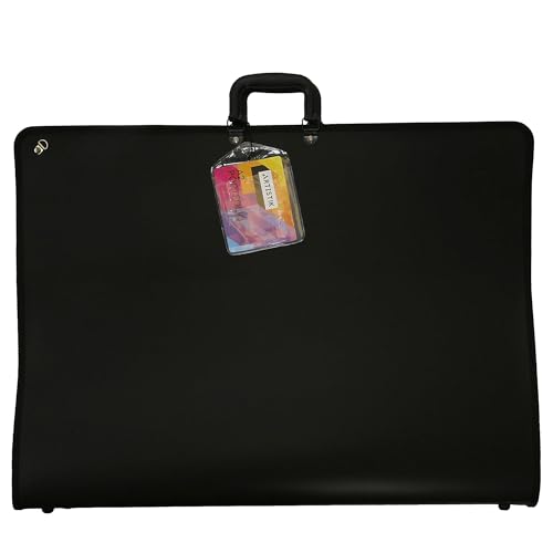 ARTISTIK - A2 Art Portfolio Case with Shoulder Strap - Weather-Resistant Art Bag Lightweight Durable Artwork Storage Zipper Enclosure Internal Pocket Organizer