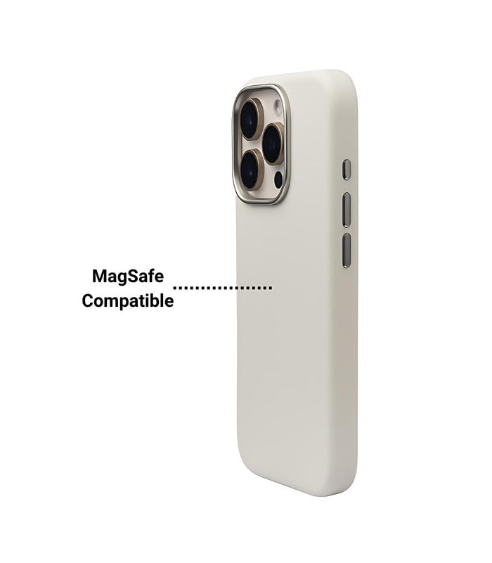 Image of Liquid Silicone Series Case for iPhone 16 Pro Max Compatible with Wireless Charging | Soft Touch Anti-Fingerprint Finish | Shockproof Slim Protective Back Cover | White Edition