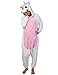 chuangminghangqi Einhorn Pyjamas Unisex Erwachsene Schlafanzug Damen Flanell Jumpsuit Kostüm Tierkostüme Onesie (Rosa,L)