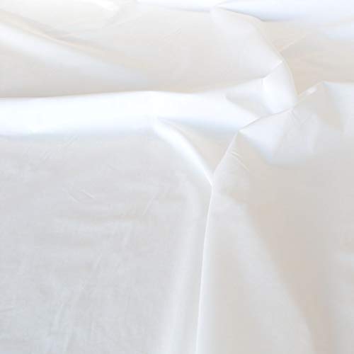 TOLKO 50cm weißer Baumwollstoff Meterware Farbecht vorgewaschen weich | Baumwoll-Popeline zum Nähen Dekorieren | Kleiderstoff Dekostoff Bezugsstoff weiße Oeko-Tex Baumwolle 180cm breit