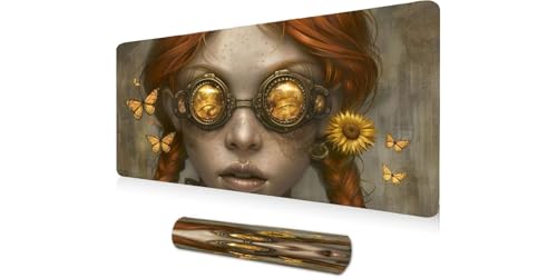 Desk mat para PC de mariposa con bordes cosidos reforzados de alta calidad
