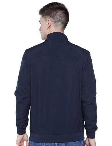 Image of Qube By Fort Collins Men's Lightweight Jacket - Full Zip Casual Jacket for Men | Stylish High Neck Sporty Jacket with Zip Pockets for Spring, Autumn, Travel & Daily Wear