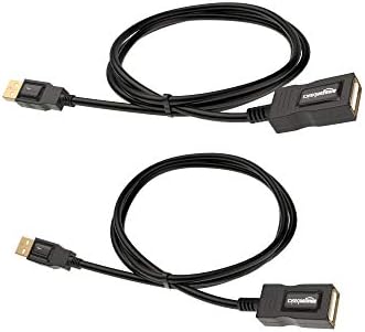 amazon basics Usb 2.0 Extension Cable 2-Pack - A-Male To A-Female For Personal Computer,Printer - 3.3 Feet (1 Meter,Black)