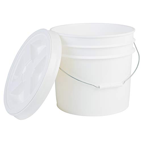 Hudson Exchange Premium 3.5 Gallon Bucket with Gamma Seal Lid, HDPE, White