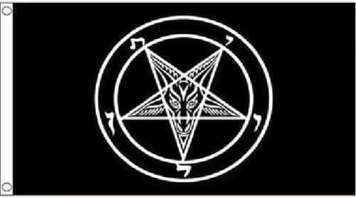 Bandera negra de la Iglesia de Satanás de 3 x 5 pies, diseño de Baphomet Baphomet 100D