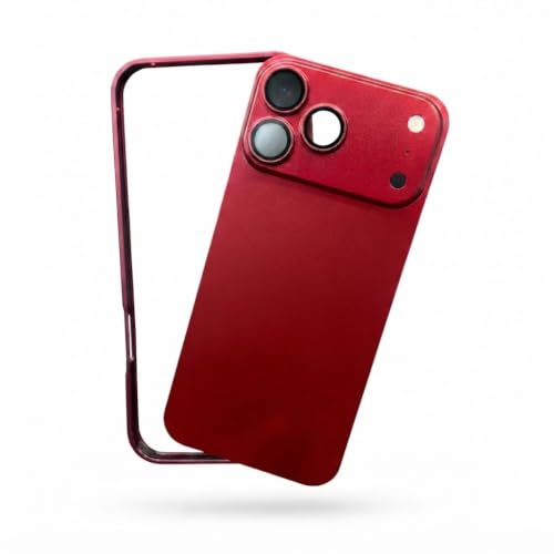 Image of Hard Metal Converter KIT for i Phone 13 /14 /15 /16 Pro Series into 17 Pro Max Look, Metal Backsheet + Frame, Shockproof (Wine, i Phone 13 Pro to 17 Pro)