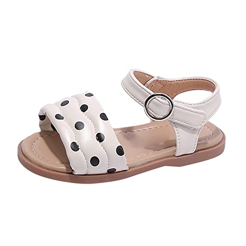 Toddler Girl Summer Polka Dot Sandals Simple Open Toe Camouflage Hook And Loop Buckle Girls Beach Sandals Heels for Kids