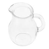 CHICAMPERA Glas Milchkännchen mit Henkel Transparenter Retro Cremekrug für Milch Kaffee und Saucen Kleine Glas Karaffe für Restaurant Tee und Familienfeiern
