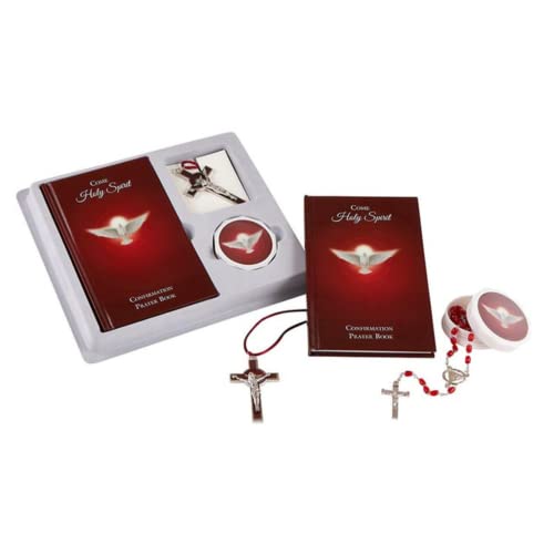 Wowser Come Holy Spirit Confirmation Gift Set – Prayer Book, Pendant & Rosary with Case
