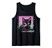 Psychedelic Trippy Glitch Cat | 80s 90s Vaporwave Synthwave Tank Top