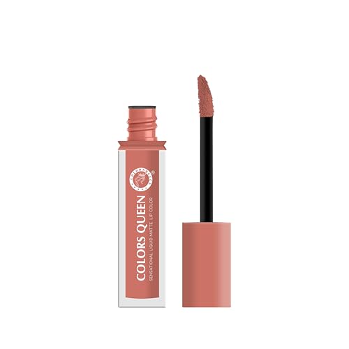 Image of Colors Queen Sensational Liquid Matte Lipstick - 7g | Long Lasting, Fade & Transfer Proof Lipstick | Highly Pigmented, Water & Smudge Proof Liquid Lipstick for Women (11 - Dusty Rose)
