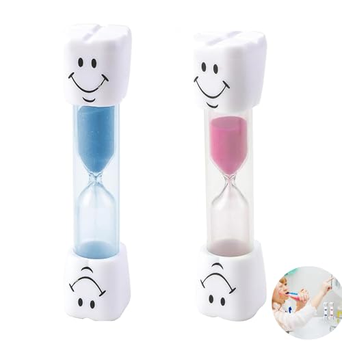 2 Pcs Toothbrush Timer For Kids-Pink 3 Min&Blue 2 Min Timer For Teeth Sand Timers For Kids Fun Bathroom&Kitchen Accessories For Improve Oral Hygiene-Useful For Games Cooking Eggs Etc.