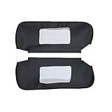 BuliBoao Car Sun Visor Cover Pair Fit for Chevy Camaro 1993-2002, for Pontiac Firebird 1993-2002, Microfiber Leather, Black-Black Stitch