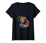 Photo Gallery donna empowering african american rosie riveter design maglietta con collo a v Photo Gallery donna empowering african american rosie riveter design maglietta con collo a v