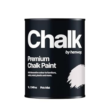 Hemway - Premium Chalk Paint - Pink Mist 1 L | Chalky Matt Shabby Chic Finish for Interior Furniture & Walls | Quick Dry & 1 Coat