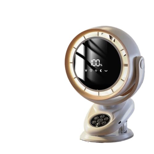 Ventilador de clip portátil para escritorio ideal para dormir con luz nocturna y mando 7