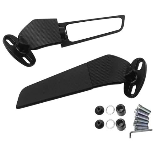 Espejo de motocicleta CNC para Kawasaki Ninja ZX-9R aluminio Premium de ala fija negro