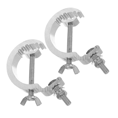 WEKADRIN 2pcs Thickened 17mm Wide Metal Stage Light Hooks Anti-Injury Design, Heavy Duty Truss Clamps for Wedding, Concert and Theater Lighting Truss Accessories