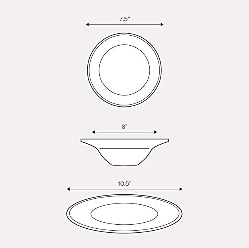 Sabichi 12pc Day to White Dinner Set - Microwave & Dishwasher Safe - 4 X Plates, Side Soup Bowls Plate and Bowl Ideal Plates and Bowls Set - Image 5