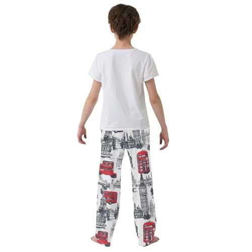 London Bridge Big Ben Boys Long Pants Soft Trousers Elastic Waist Kids Lounge Bottoms with Pockets S-XL3