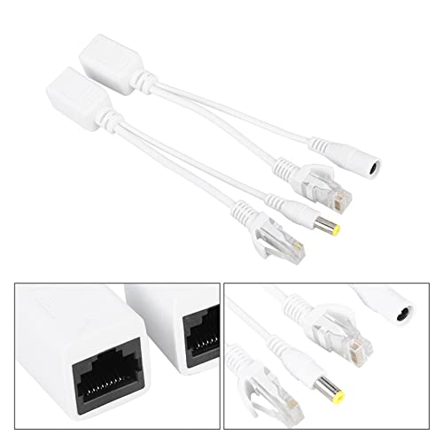 Pilipane Adaptador PoE Sellado, Divisor Adaptador Cable Poe RJ45 para Cámara, Inyector y Divisor Power Over Ethernet DC 12 V miniatura 2