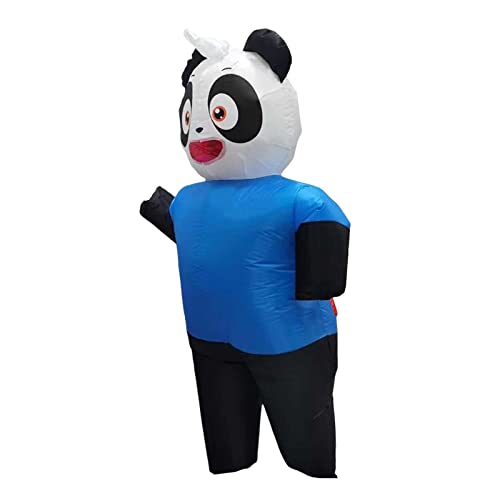 Costume gonflable panda en polyester avec soufflerie portable pour adulte