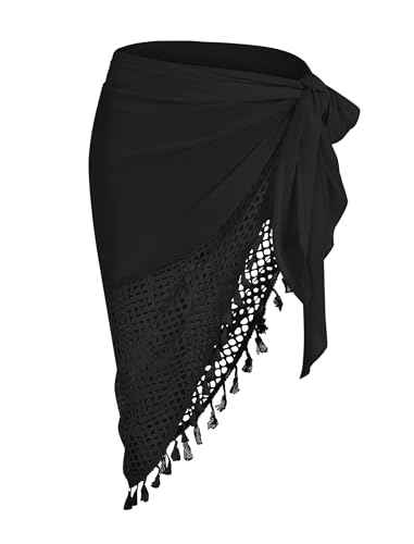 Image of ZAFUL Boho Beach Cover Ups for Women Sarong Coverups Sheer Bikini Chiffon Wraps Skirts for Swimwear