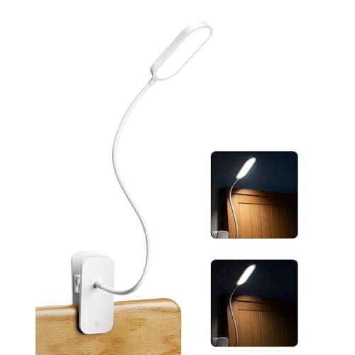 Honeywell Clip On Desk Lamp, Rechargeable Reading Light with Touch Control, Stepless Dimming, Portable Lamp for Desk, Bedside, Study Black