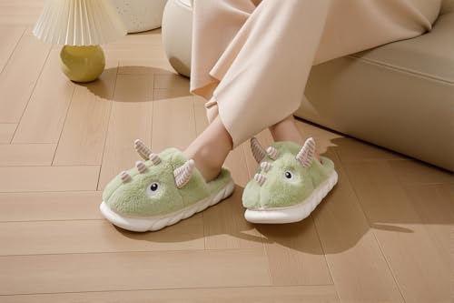 Women's Pig & Cow Animal Slippers - Soft Plush Cotton Winter Warm House Shoes4