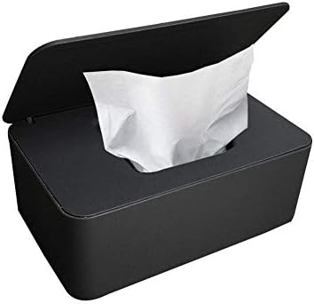Onebycitess Baby Wipes Dispenser, Baby Wipes Case Holder Keeps Diaper Wipes Fresh Non-Slip Wipe Container Three-Layer Seal Design Prevent Moisture Loss (Black)