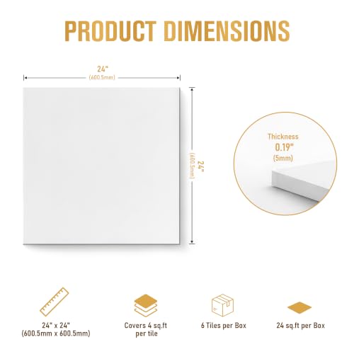 Azulejos de techo PVC 2x2 pies lisos impermeables ignífugos para sistema barra en T blanco 8