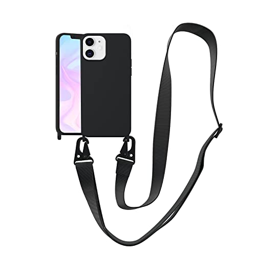 Image of Compatible with iPhone X /Xs Case with Lanyard Crossbody iPhone Case with Strap Adjustable Shockproof Drop Protection Silicone Phone Cover for iPhone X /Xs 5.8'' Black