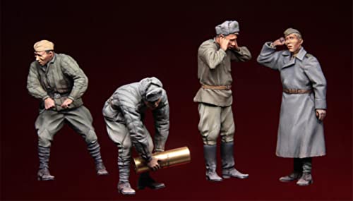 Kit Modelo de Figura de Resina 1:35 Tripulación de Artillería Rusa miniatura 1