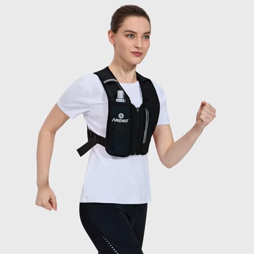Nepest Colete de corrida com frasco macio de 500 ml, colete de hidratação para mulheres e homens, co