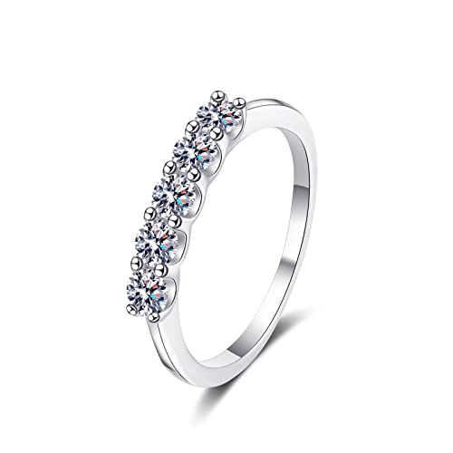 Bague femme en argent avec quatre moissanites scintillantes alliance luxe moderne