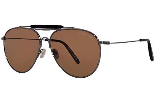 Tom Ford Sunglasses FT 0995 Raphael- 02 08E Shiny Gunmetal, t Logo/Vintage B