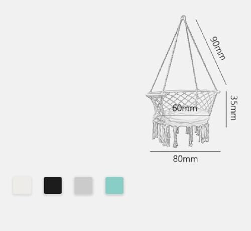 Silla colgante extra cómoda con kit de suspensión, hamaca portátil, barra de soporte de metal para uso en interiores y exteriores, dormitorio, patio, peso máximo 150 kg