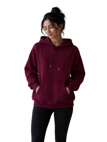 Image of Clotth Theory Women's Cotton Fleece Hooded Neck Sweatshirt | Hoodie Jacket with Kangaroo Pocket