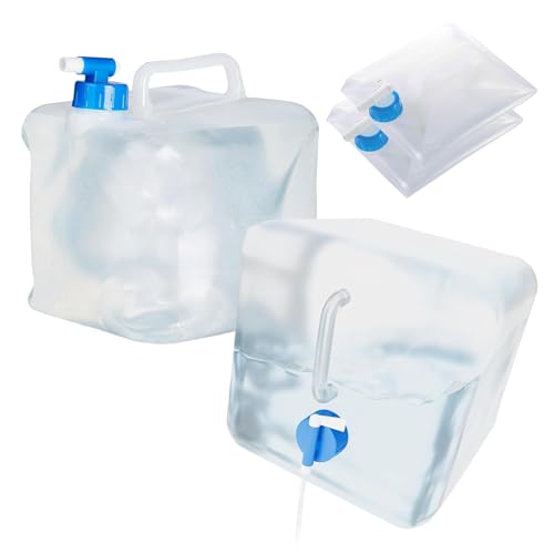 Landrain 2 Pcs Wasserkanister Faltbar, Faltkanister 10l, Bpa-frei, Hahn, Schraubdeckel, Tragegriff,â€¦ – Miniatur