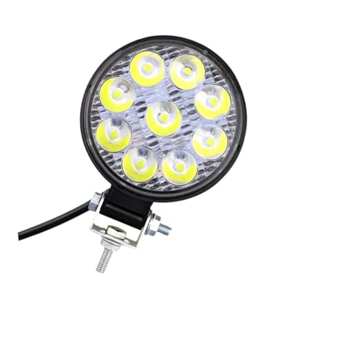 STOBAZA Luz LED Trabajo Redonda para SUV y Camión Foco Spot y Floodlight Resistente Luz Auxiliar Offroad para Barra Frontal Coche