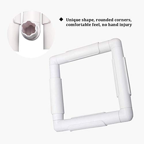 Square Cross Stitch Frames,DBAILY 2pcs Plastic Square Frame Embroidery White Embroidery Clip Frame Universal Clip Frame for Embroidery Quilting Cross-Stitch Needlepoint Silk-Painting - Image 3