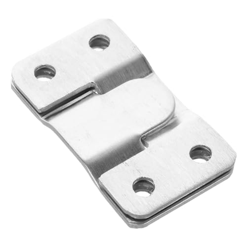 Image of jojofuny 2pcs Stainless Steel Interlocking Hanging Buckles Picture Hangers and Mirror Mounting Clips for Secure Furniture Connection and Easy Installation
