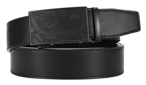 CHAOREN Mens Belt - Mens Ratchet Belt Leather 1 3/8" for Dress Pant - Micro Adjustable Belt Fit Everywhere