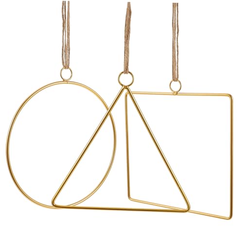 MUSISALY 3sets Geometric Wreath Frames for Iron Wire Hoops Shapes for Floral Decor Garland Making and Home Decoration
