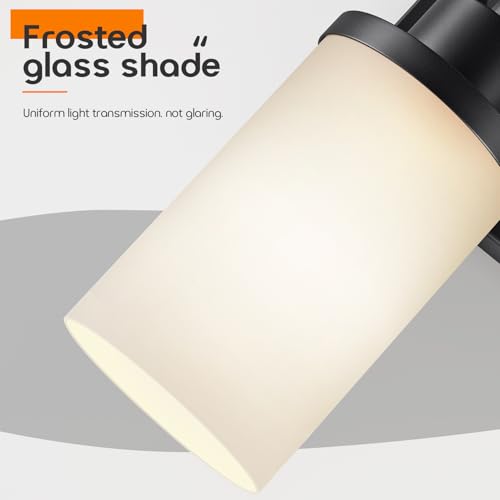 Image of Vanity Lighting Fixtures Oil Rubbed Bronze 3-Light with White Frosted Glass Shade, Wall Sconces for Bathroom Cabinet Porch Kitchen T001ORB-L3