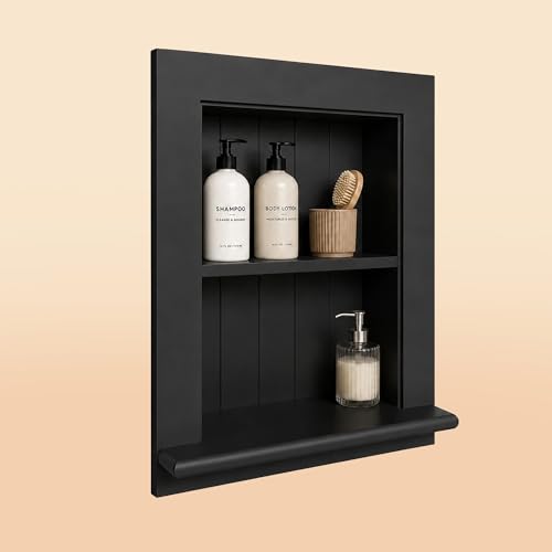 Royxen Bathroom Wall Cabinet with 2-Tier Shelves,Wooden Recessed Medicine Cabinet Over Toilet...